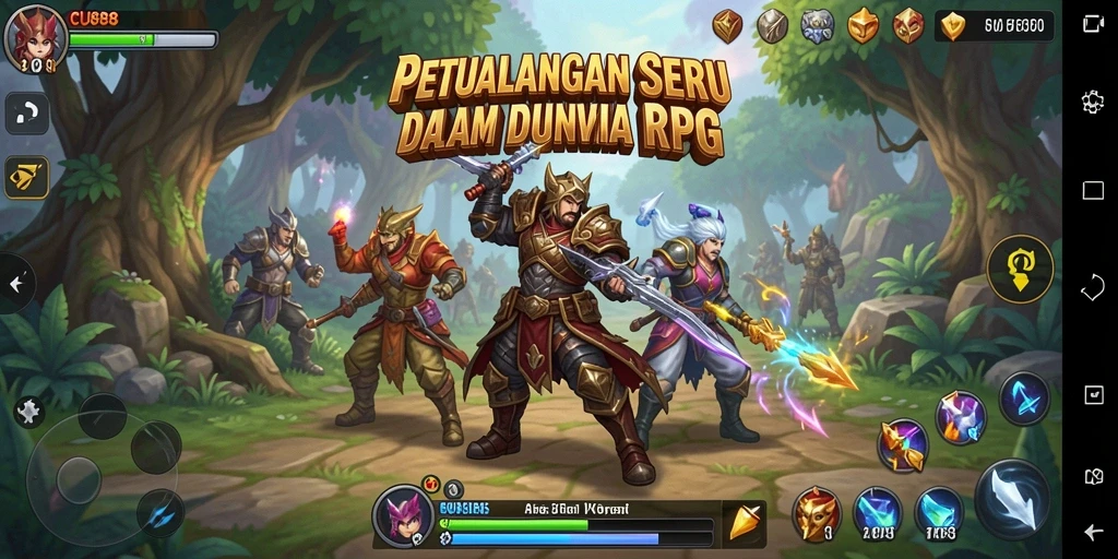 Screenshot gameplay CU888 menampilkan aksi seru dalam pertempuran RPG.