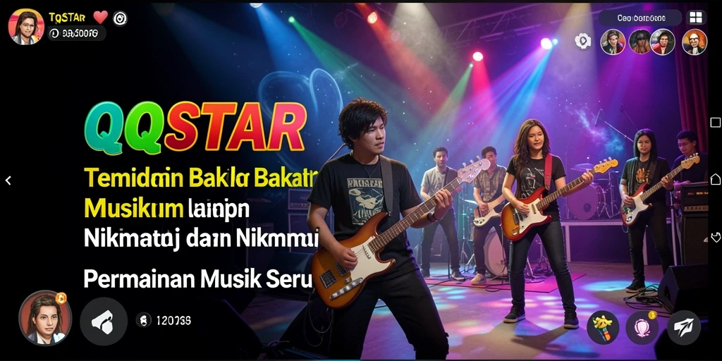 Screenshot utama QQSTAR menampilkan gameplay seru dan interaktif dalam permainan musik.