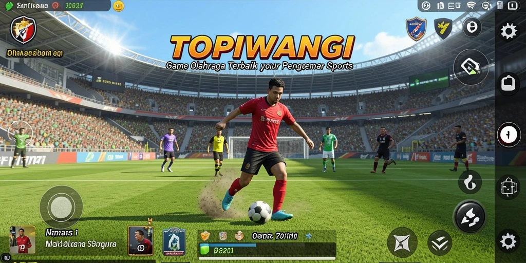 Tampilan gameplay yang menarik di TOPIWANGI dengan aksi olahraga seru.