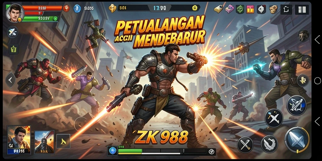 Tampilan gameplay seru di ZK988 dengan aksi yang mendebarkan.